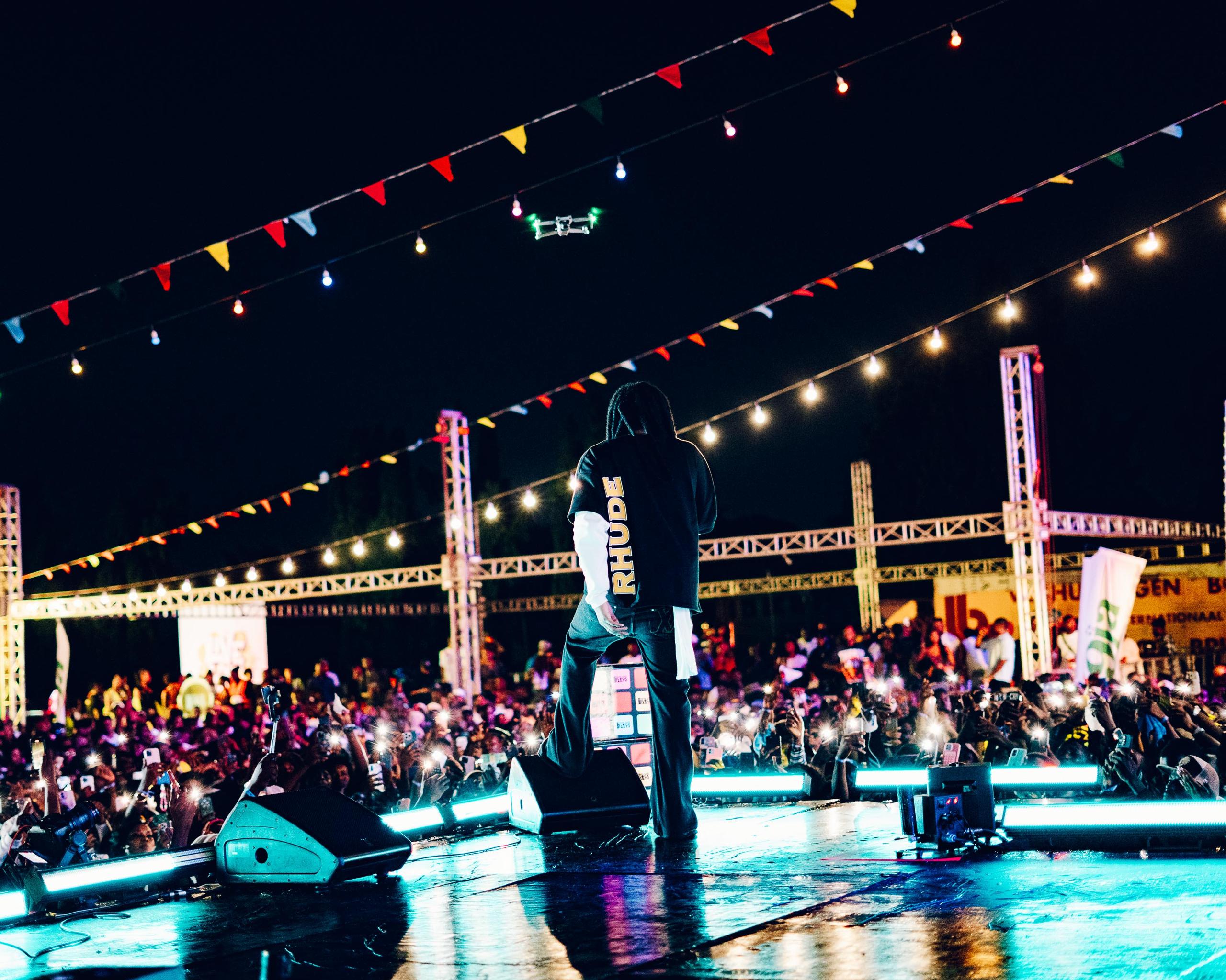 Crowd cheers as Olamide performs at Mainland Block Party