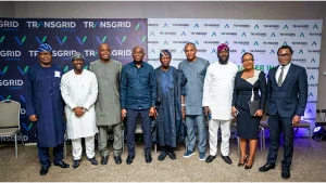 Director Nominee EKEDC, Rasheed Olaoluwa (left); Director, Transgrid & Director nominee EKEDC, ⁠Faruk Aliyu; Director, Transgrid & Director nominee EKEDC, Prof. George Nwangwu; Director West Power & Gas, ⁠Tein George; Chairman, Transgrid & Chairman nominee EKEDC, Dr. Olubunmi Peters; Director, West Power & Gas, Ernest Oji; Director, Transgrid & Director nominee EKEDC,⁠ Kolapo Joseph; Group Managing Director/CEO, West Power & Gas, Wola Joseph-Condotti, and Director of Corporate Operations, Axxela, ⁠Tuoyo Ejueyitchie at the signing ceremony in Lagos.