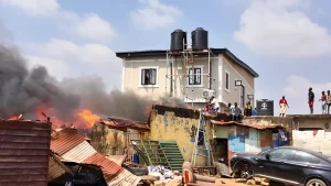 Fire at Lagos’ Abule Egba pipeline corridor sparks panic, blaze contained