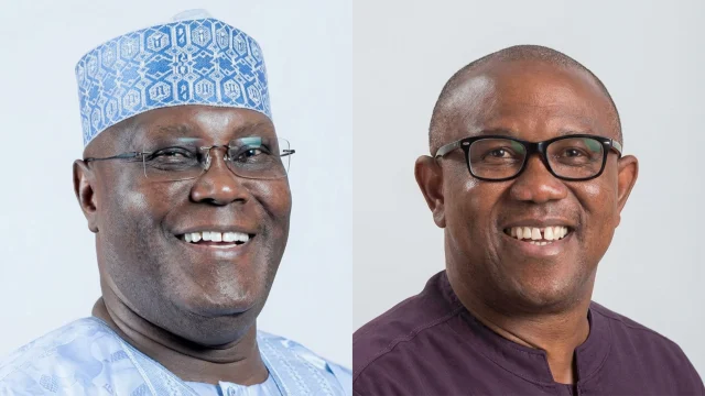 Former Vice-President Atiku Abubakar (L) Former presidential candidate Peter Obi (R)