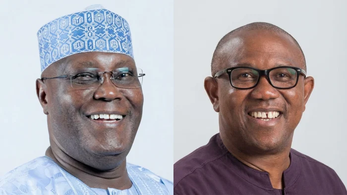 Former Vice-President Atiku Abubakar (L) Former presidential candidate Peter Obi (R)