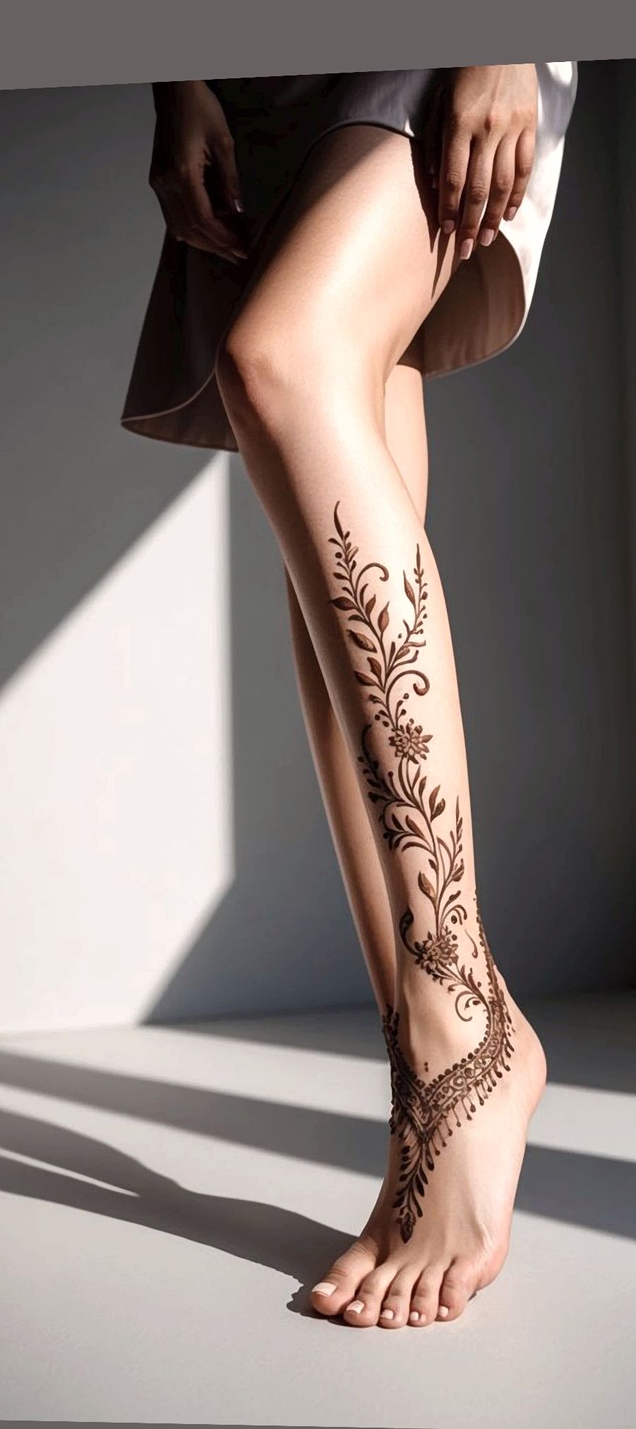 Beautiful leg henna design