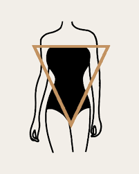 Inverted triangle body shape silhouette with broad shoulders and narrower hips