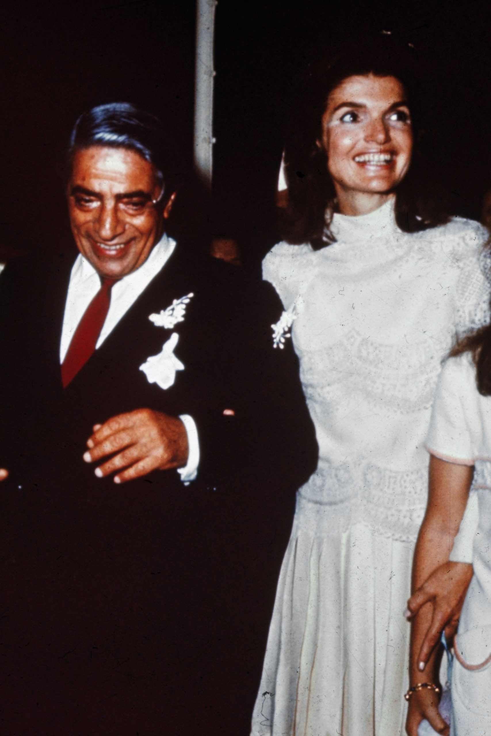 Jacqueline Kennedy in her Valentino wedding dress. 1968 Photo Credit: Getty Images