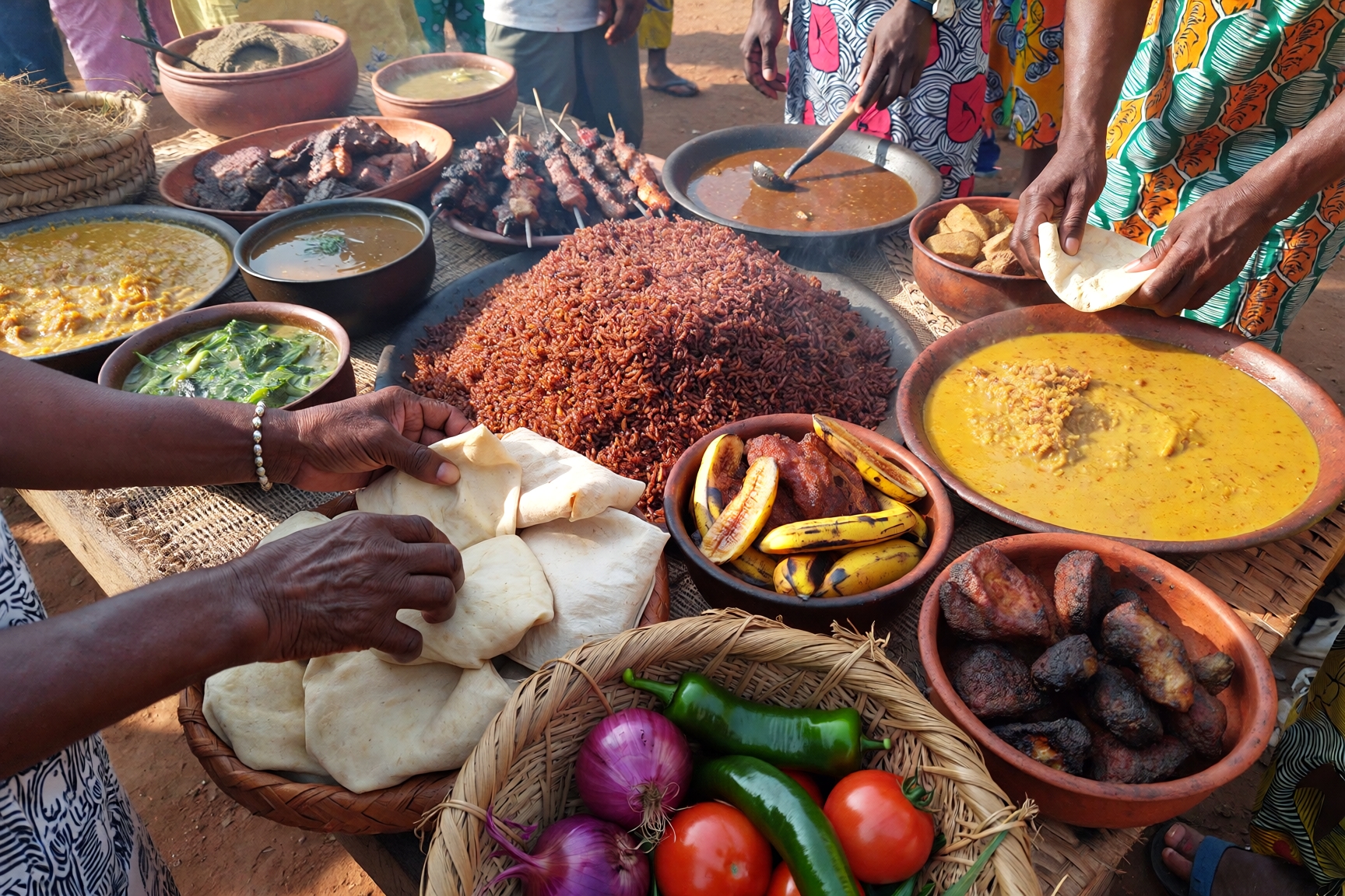 Nigerians around traditional food