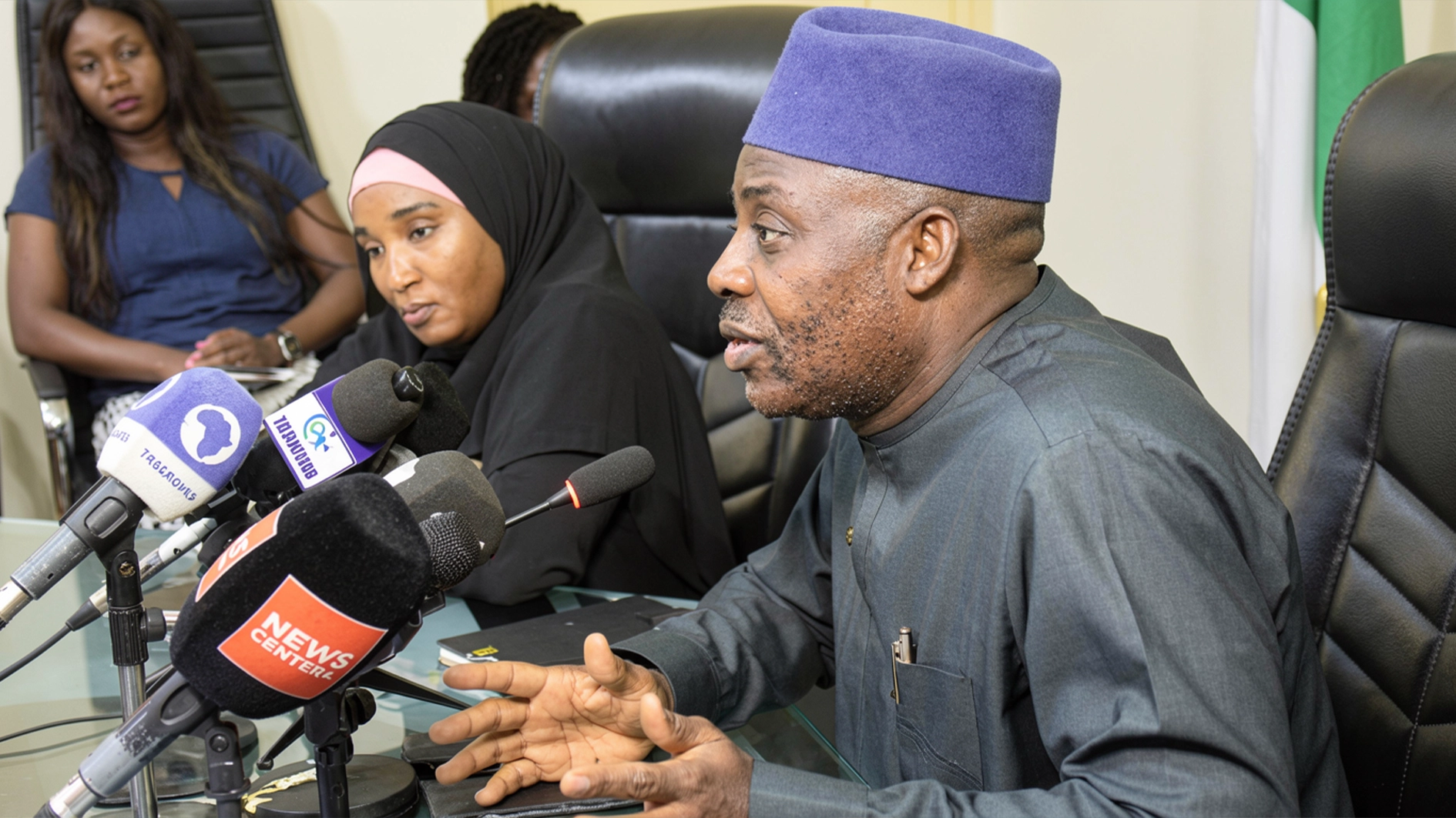 Minister of Education, Dr Tunji Alausa (right), and Minister of State for Educati