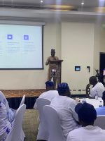 Mr Ayo Salami speaking at the NASFAT Breakfast 2.0