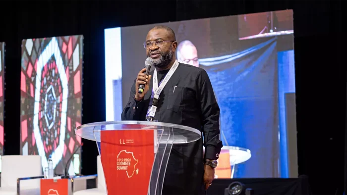President of AFRIMA, Mr Mike Dada, speaking at the Africa Music Business Summit in Lagos