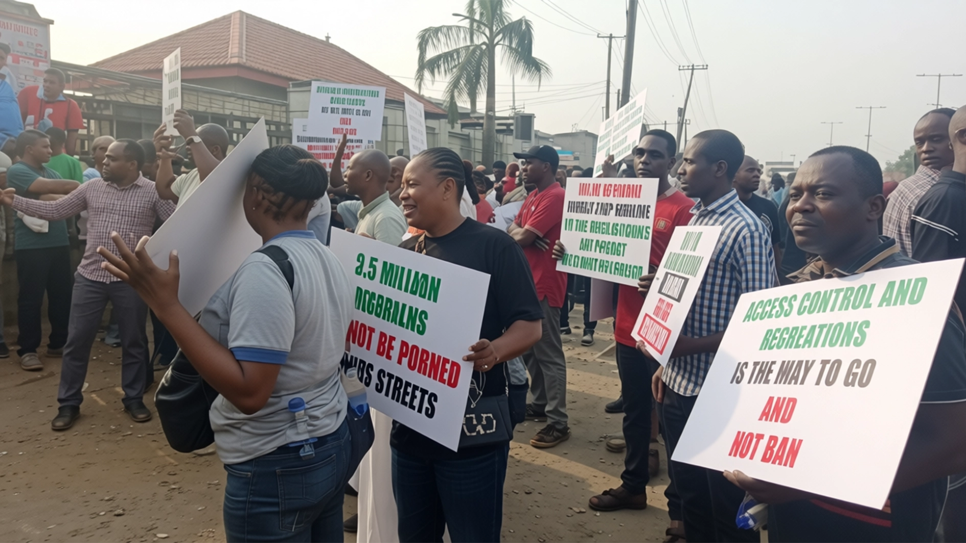 Protesters at NAFDAC office.