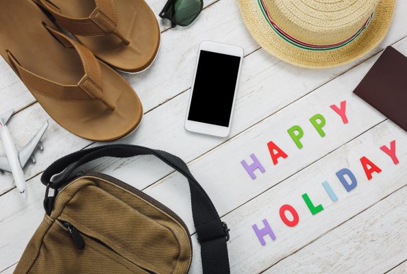 Top view essential accessories to travel.The items travel concep