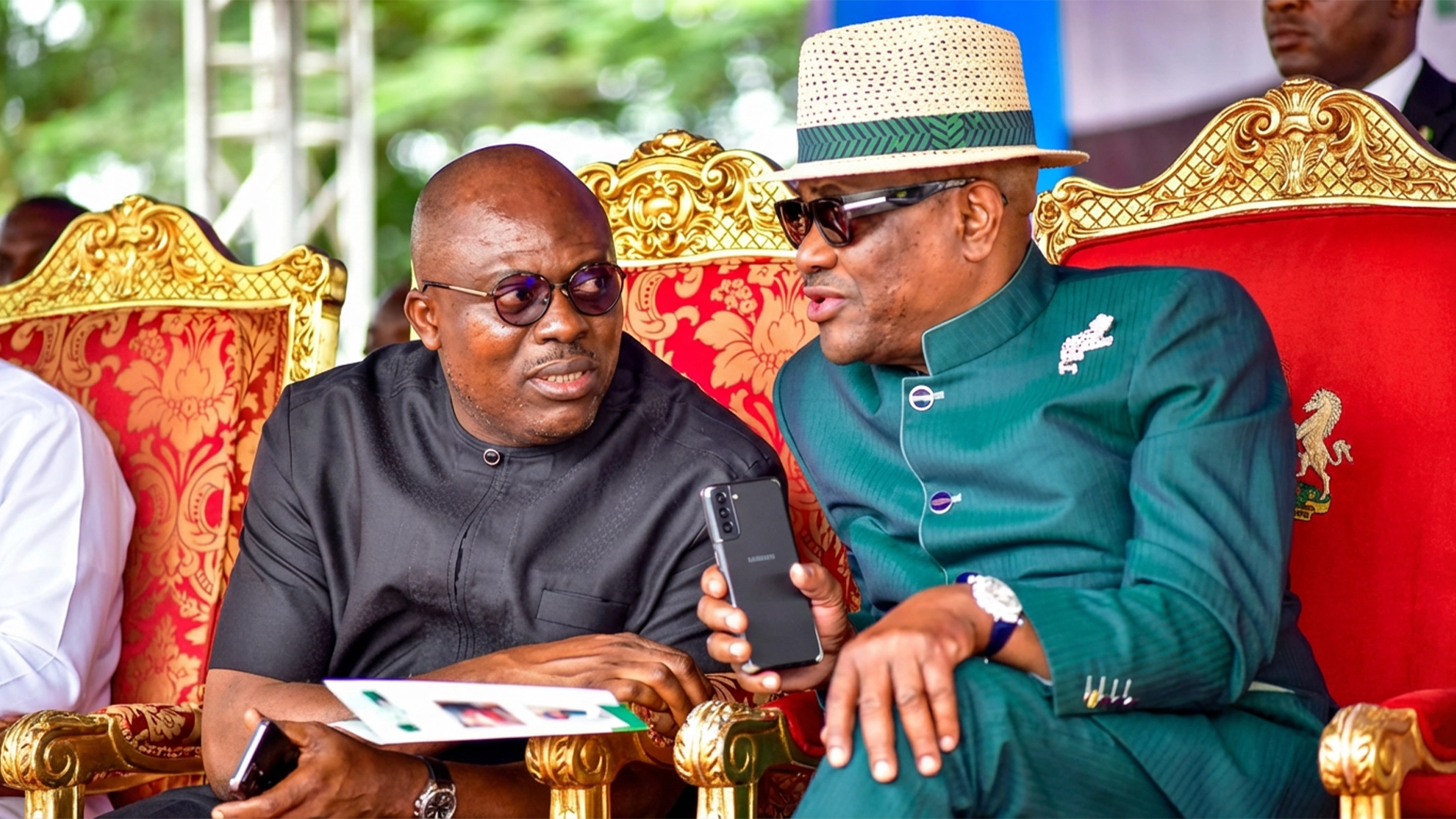 Rivers State Governor, Siminalayi Fubara (L) Federal Capital Territory (FCT) Minister, Nyesom Wike (R)