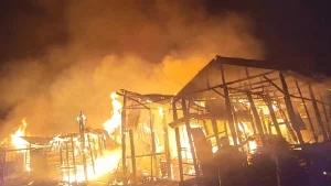 Scene of a fire outbreak