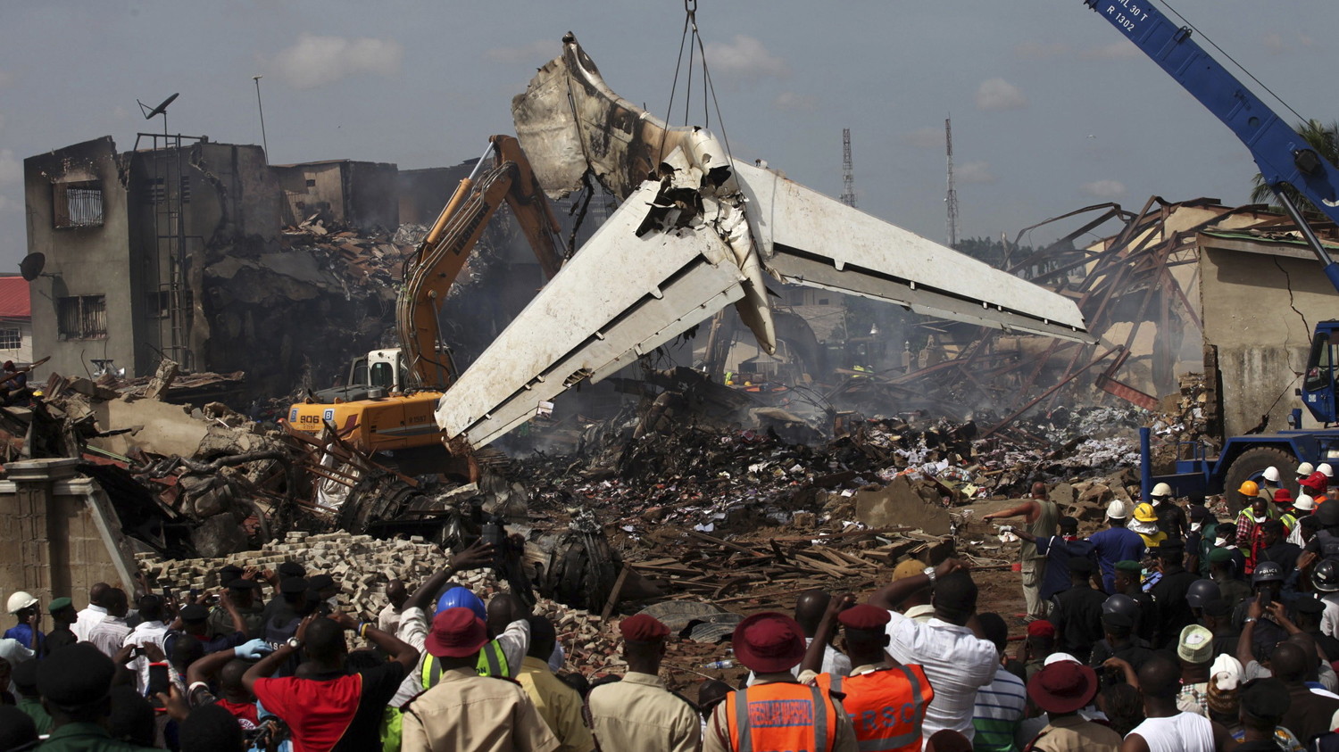 Crash site of an aircraft