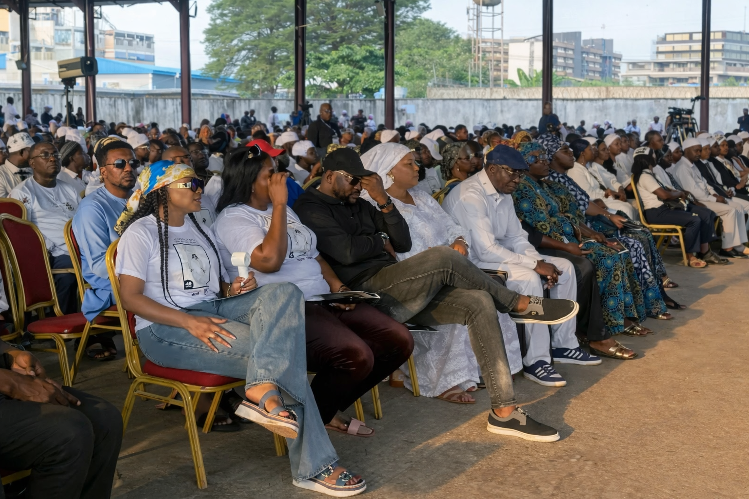 Mourners seated during the service of songs held for late Nollywood actress Allwell Ademola in Lagos.