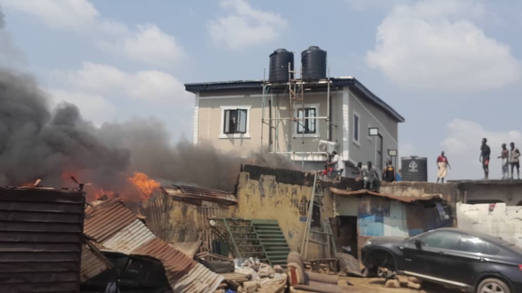 Fire at Lagos’ Abule Egba pipeline corridor sparks panic, blaze contained