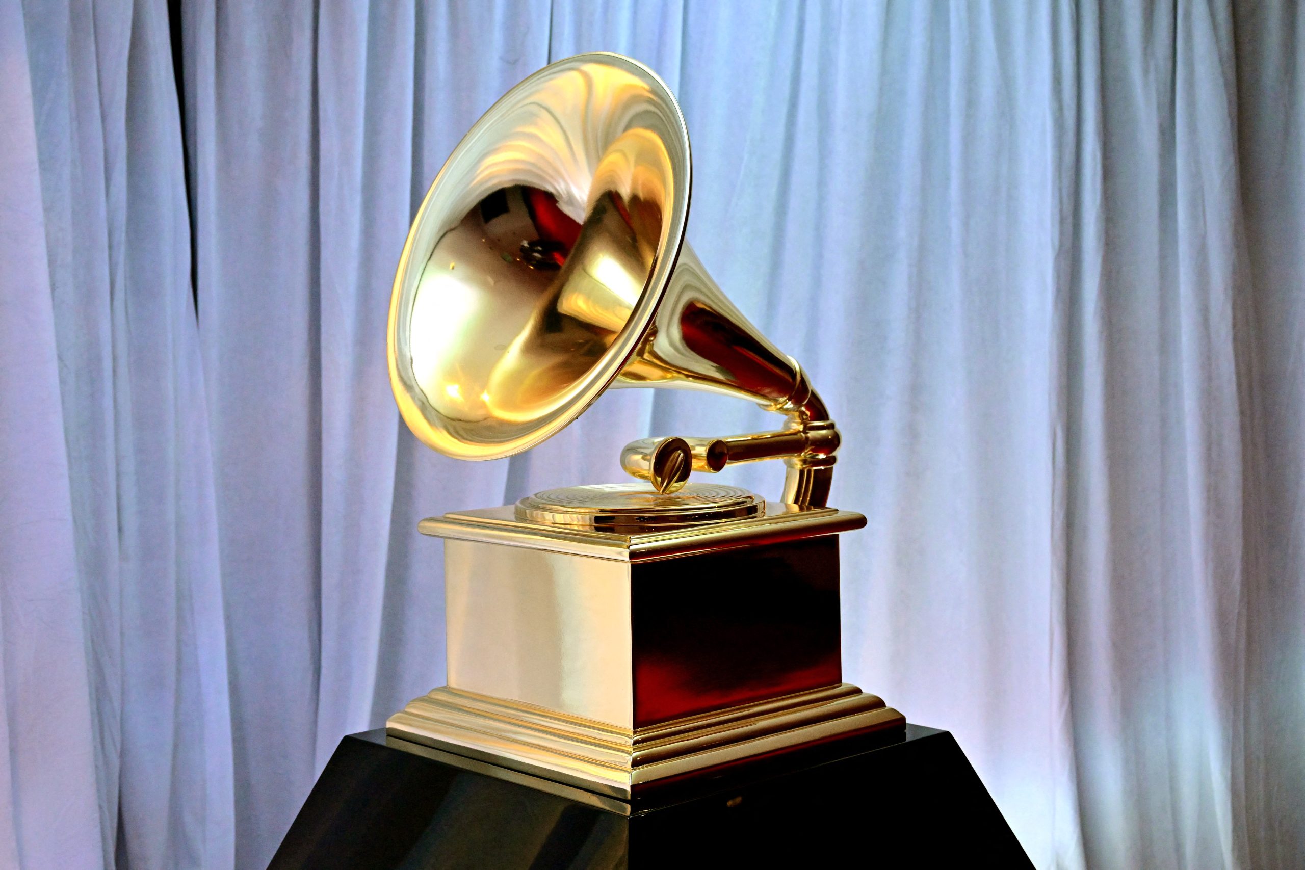 A Grammy gramophone is pictured during the 65th Annual Grammy Awards. (Photo by Frederic J. Brown / AFP)