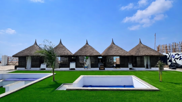 Beachfront cabanas at Avista Beach Resort, Lagos. Photo Instagram @avistabeachng (1)