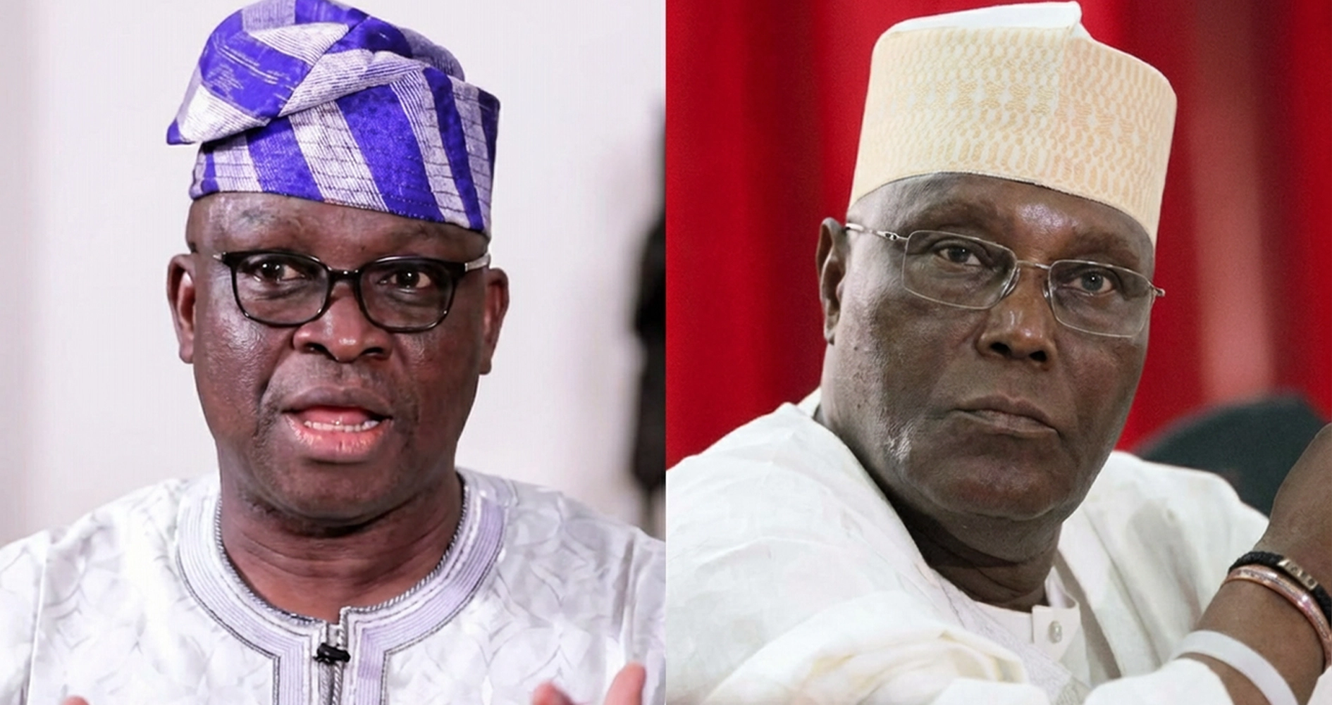 Ayodele Fayose (L) former Vice President Atiku Abubakar (R)