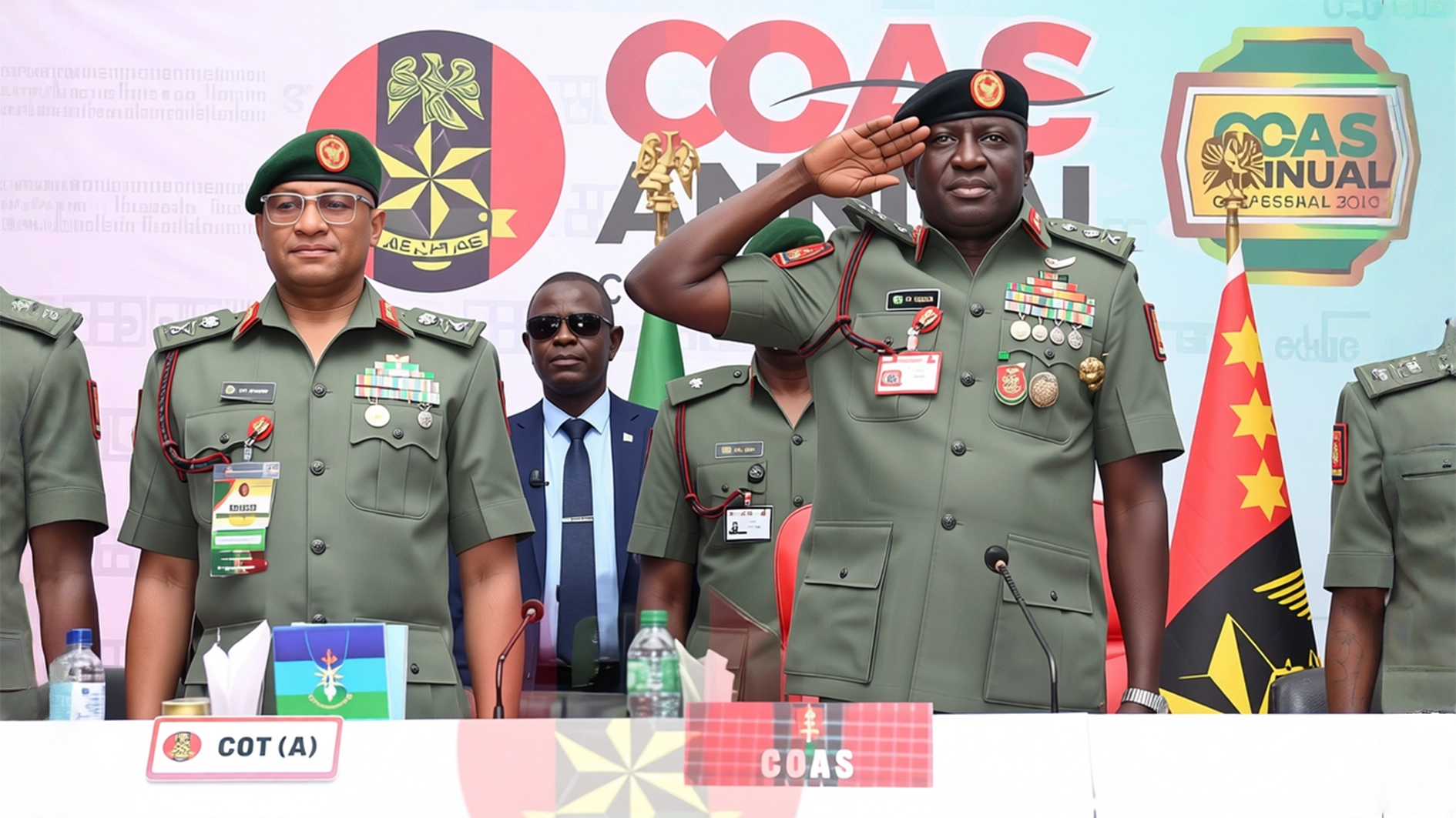 COAS,  Lt-Gen Waidi Shaibu (right) with senior Army officials during the event yesterday
