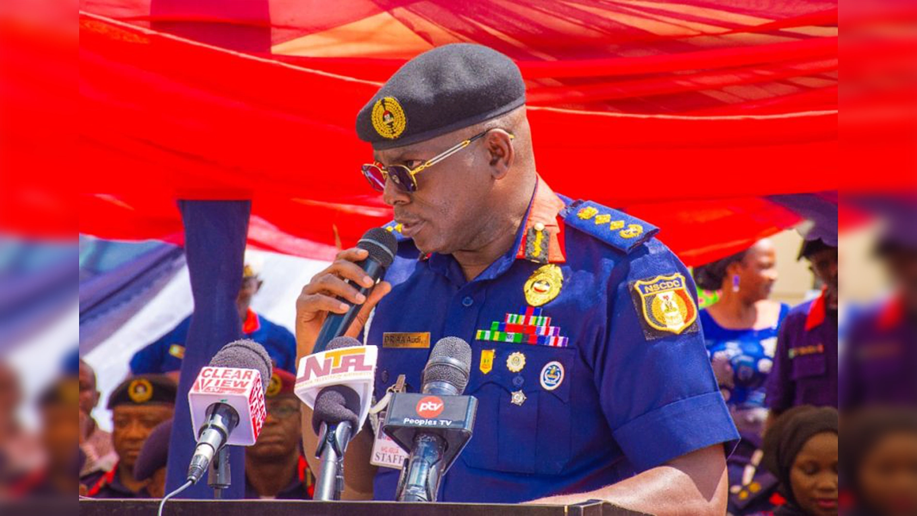 Commandant General of the Nigeria Security and Civil Defence Corps, (NSCDC), associate professor Ahmed Audi