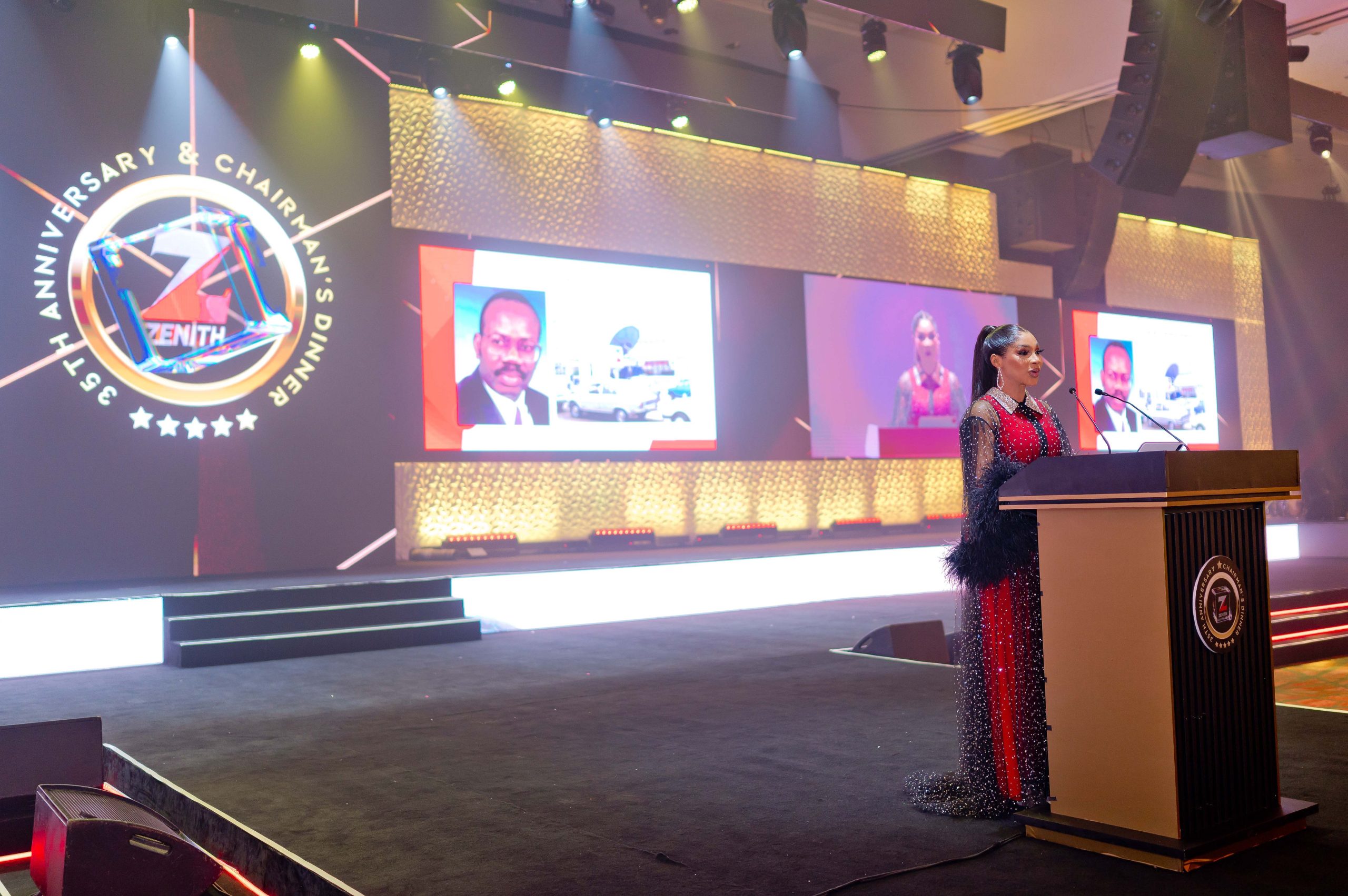 Dame Dr Adaora Umeoji, OON speaking at the 35th Anniversary and Chairman’s Dinner in honour of the Founder and Chairman of Zenith Bank PLC, Jim Ovia, CFR