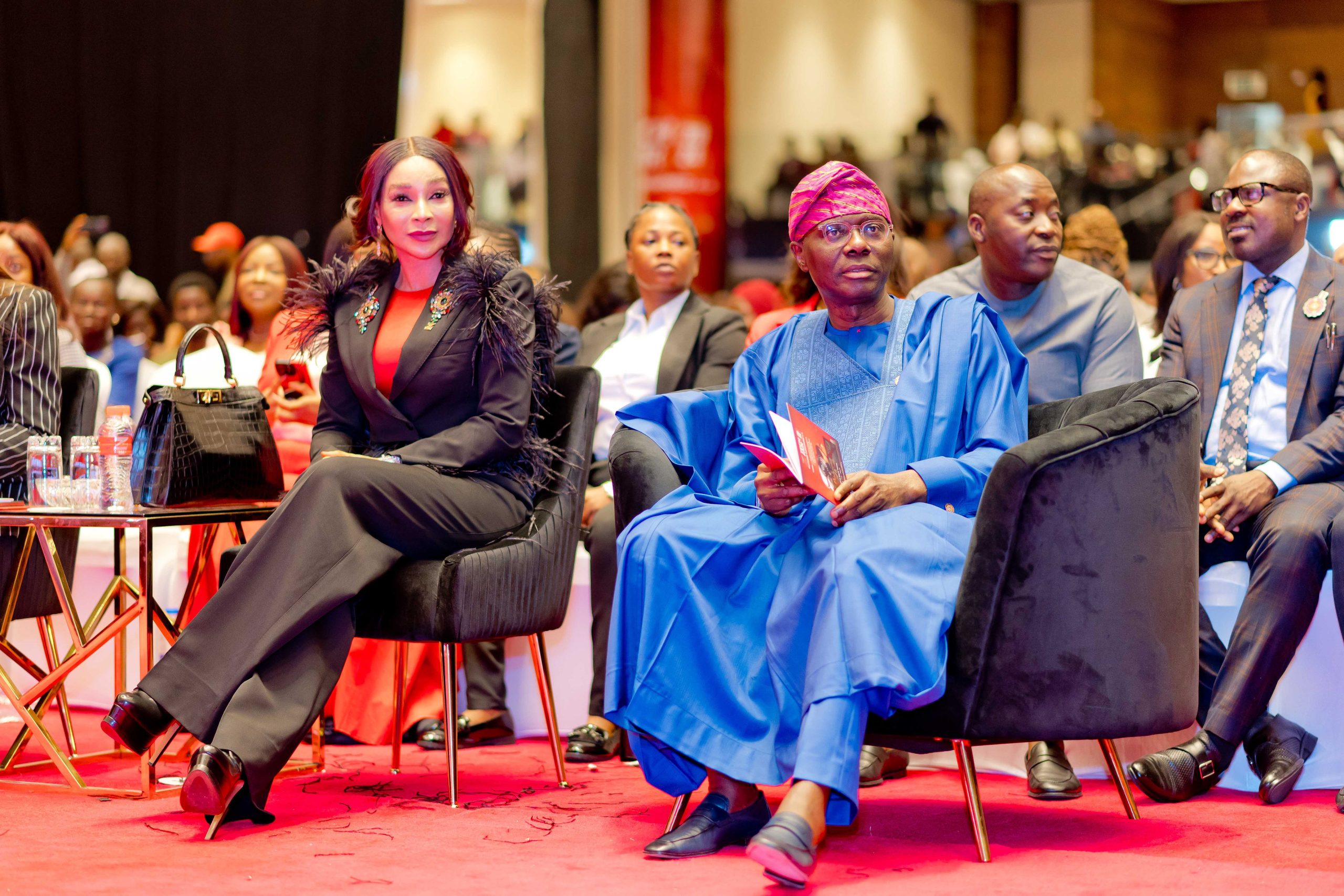 Dame Dr Adaora Umeoji, OON with The Governor of Lagos State, Mr Babajide Olusola Sanwo-Olu, CON