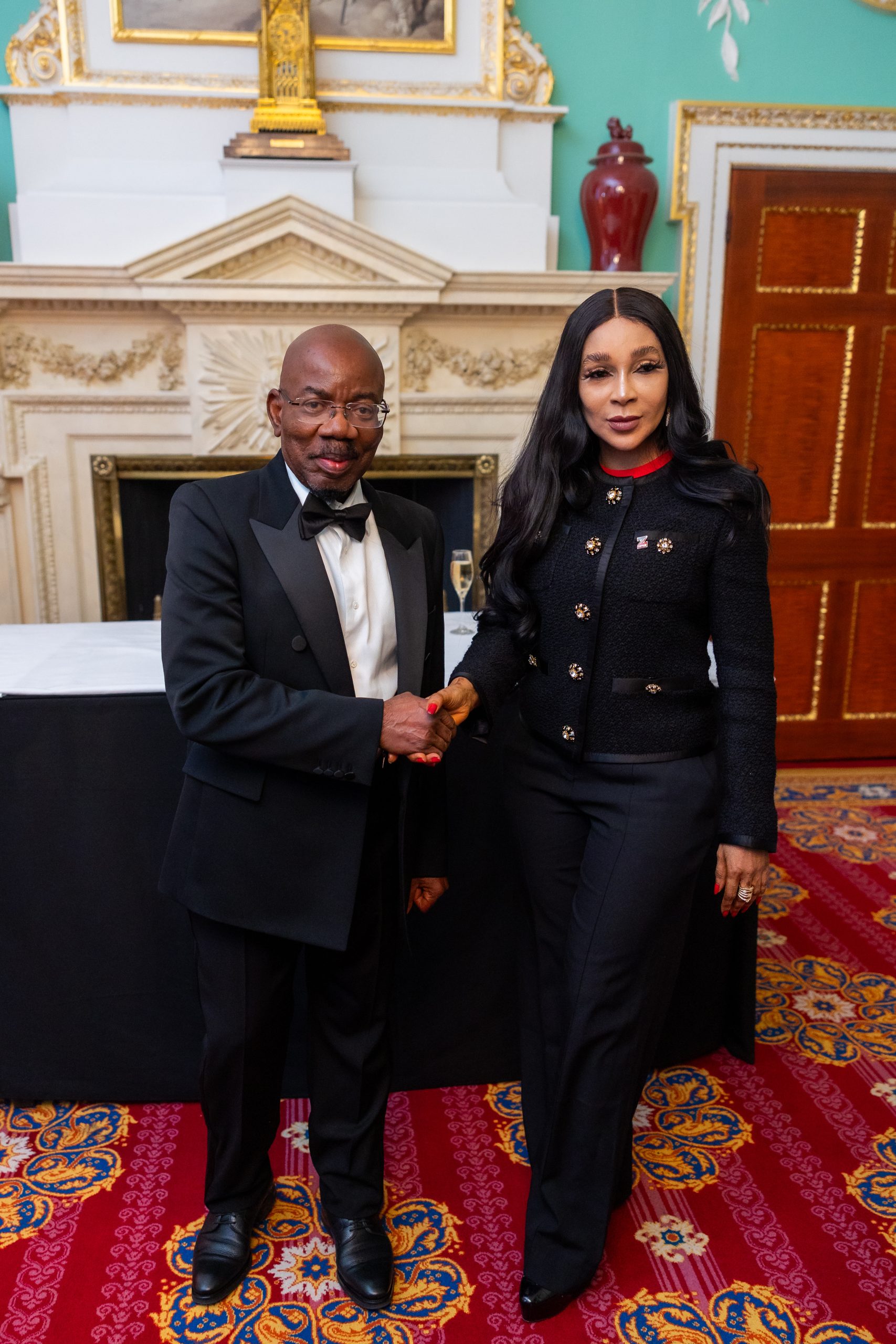Founder and Chairman of Zenith Bank PLC, Jim Ovia, CFR with Dame Dr Adaora Umeoji, OON