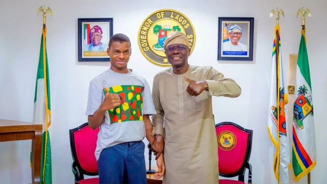 Governor Babajide Sanwoolu and Kanyeyachukwu Tagbo-Okeke