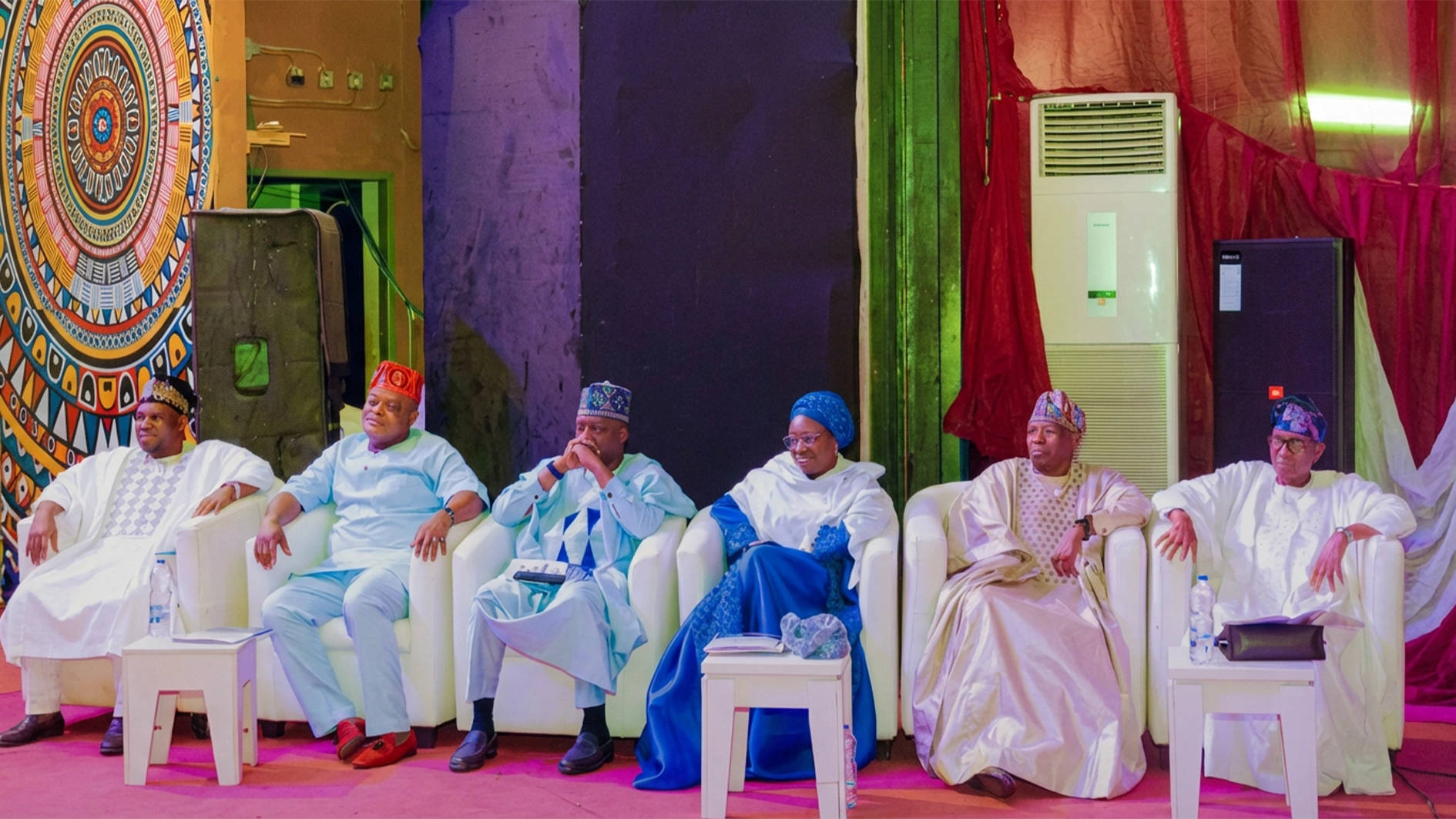 From left: Representative of University of Lagos Vice Chancellor, Prof Femi Saibu; Speaker, Lagos State House of Assembly, Mudasiru Obasa; Borno State Deputy Governor Umar Kadafur; Ogun State Deputy Governor, Mrs Noimot Salako-Oyedele; President, University of Lagos Muslim Alumni, Dr AbdulMumin Alao and UMA Board of Trustees Chairman, Alhaji Rasaki Oladejo, during 31st UMA Pre-Ramadan Lecture at UNILAG Main Auditorium, Akoka
