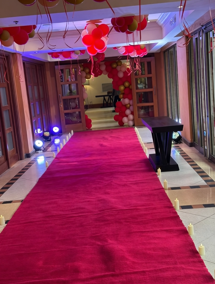 Candles lined the entrance