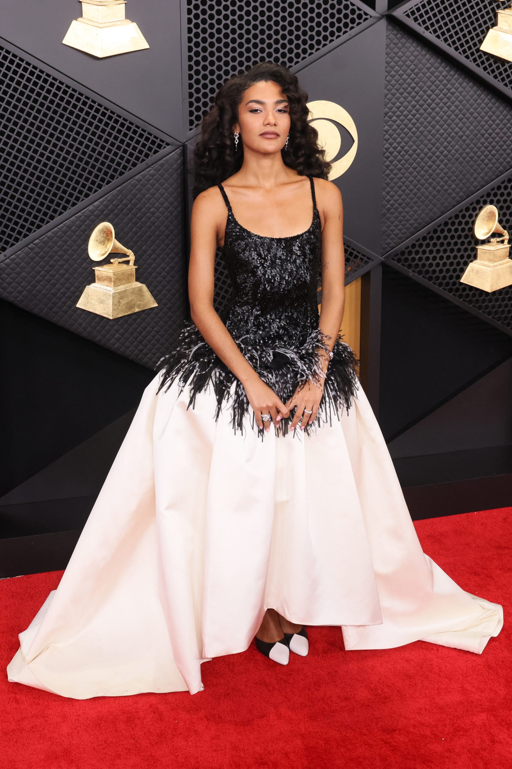 British singer songwriter Olivia Dean at the 68th Annual Grammy Awards. (Photo by Etienne Laurent / AFP) 