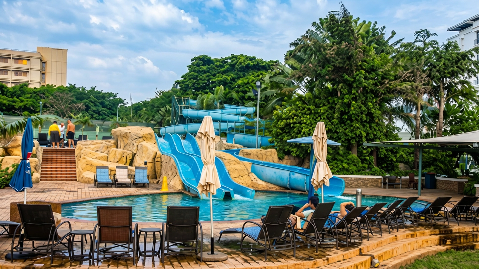Pool and waterslide area at Federal Palace Hotel and Casino, Lagos