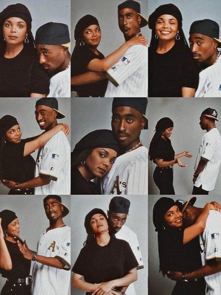 Priscilla Ojo and Juma Jux pose in a 90s inspired photoshoot recreating a classic Tupac image