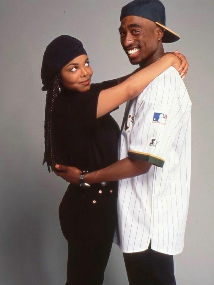 Priscilla Ojo and Juma Jux pose in a 90s inspired photoshoot recreating a classic Tupac image