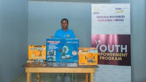 A beneficiary of SROL's Youth Empowerment Scheme.