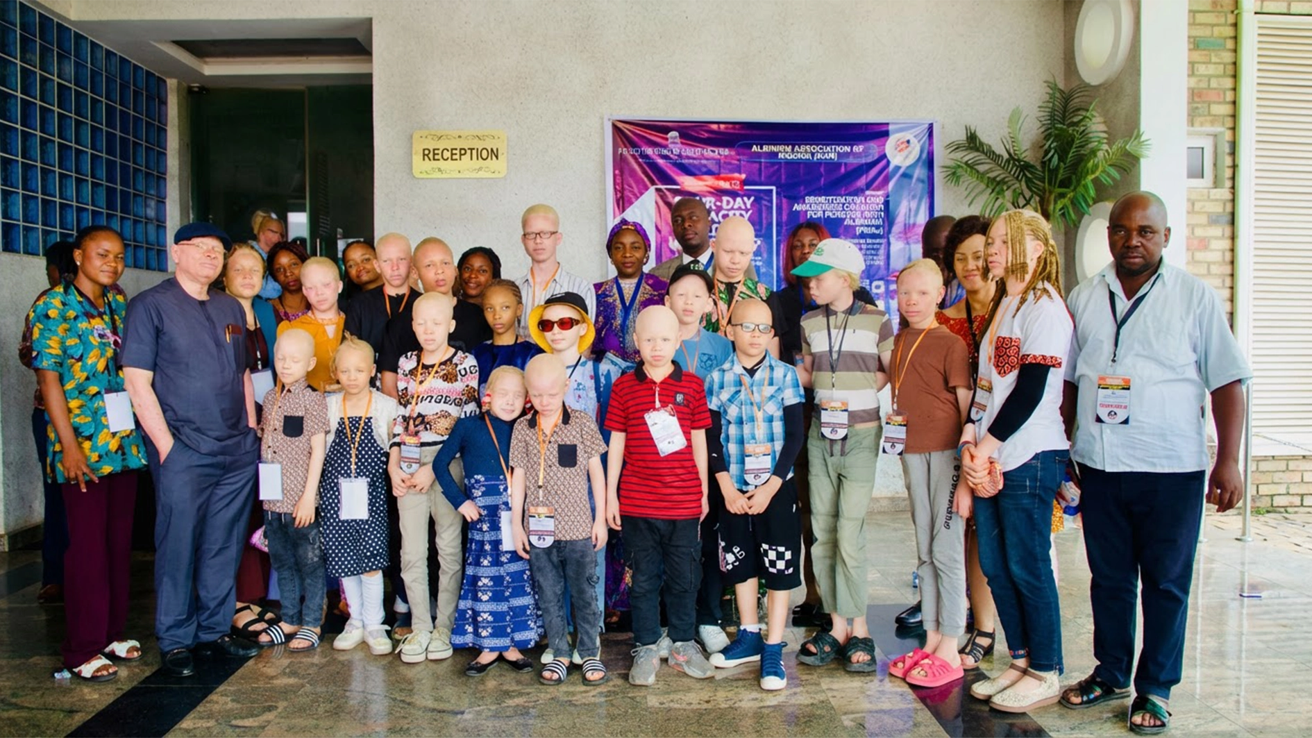 Some beneficiaries and members of the Albinism Association of Nigeria at a free medical outreach. Photo AAN