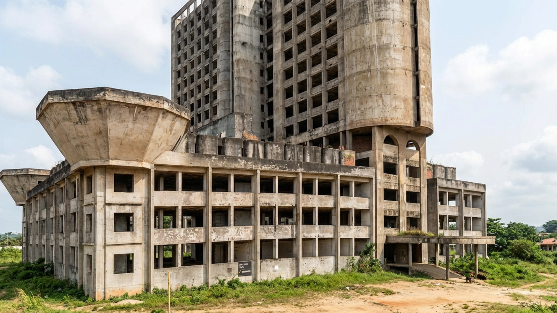 The abandoned Nigeria Social Insurance Trust Fund (NSITF) building located on Essume Street opposite Ade and Ola Streets, Iyana Era in Lagos