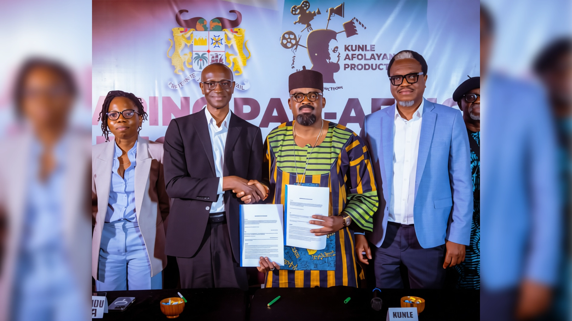 Special Adviser to the President of the Republic for Media and Audiovisual Affairs, Sinatou SAKA (left); CEO SOPA S.A, Benin, Bassirou Ndiaye; Group CEO, KAP, Kunle Afolayan; and Executive Director, KAP Group, ‘Seun Soyinka at the event in Lagos.