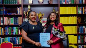 Chairman, NBA, Lagos State Branch, Uchenna Akingbade and Executive Director, WIMBIZ, Omowunmi Akingbohungbe.