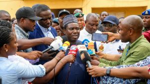 INEC Chairman Joash Amupitan addressing journalists