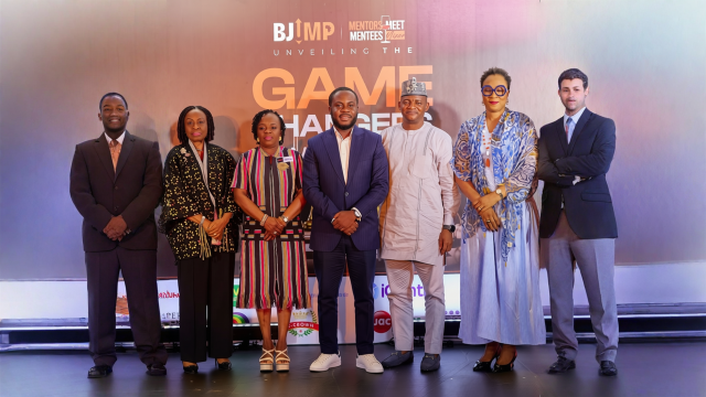 CEO, Entod Marketing, Iquo Ukoh (left); Co-founder, WIMBIZ, Adeola Azeez; Founder, BJUMP, Bolaji Junaid; DG, ARCON, Dr. Lekan Fadolapo; and President, NIMN, Dr. Bolajoko Bayo-Ajayi, at the unveiling of the fourth cohort of BJUMP MET Stars Academy mentees in Lagos.
