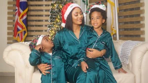 Regina Daniels and her kids, Munir and Khalifa