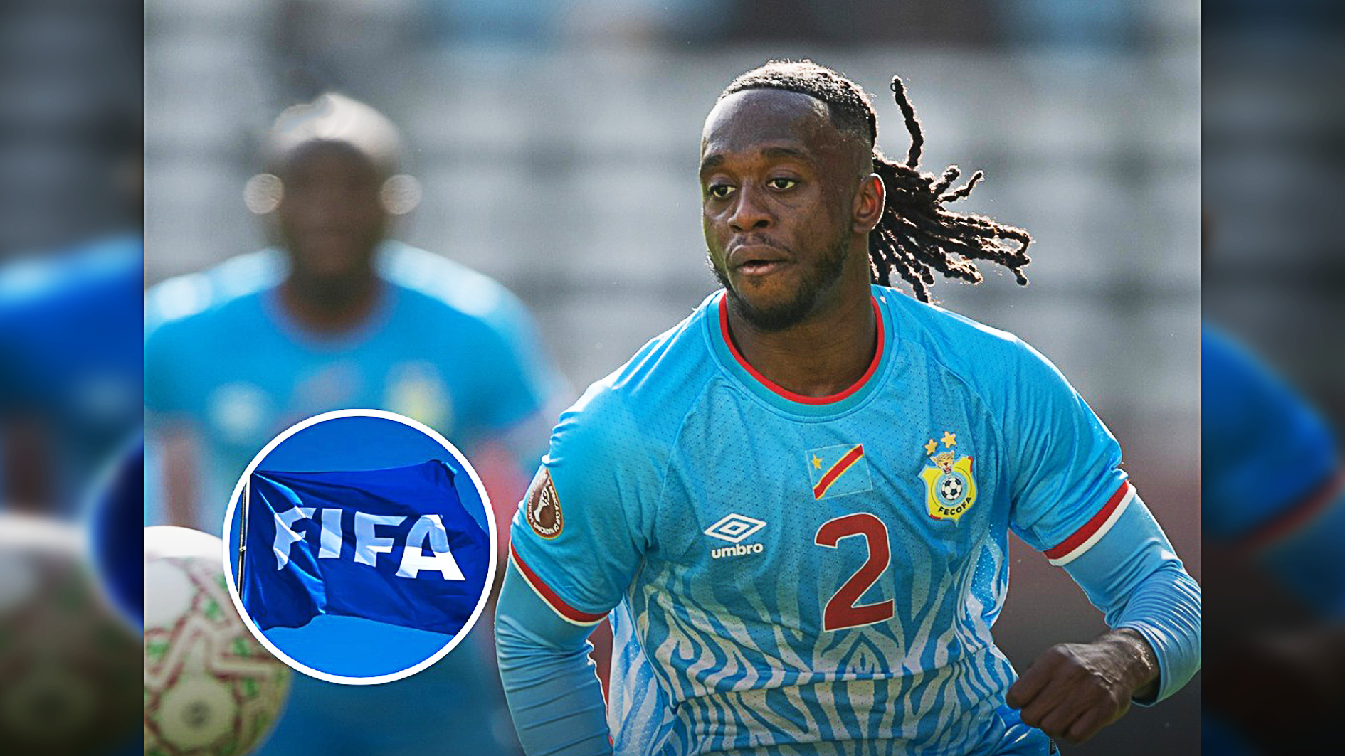 DR Congo player (R), FIFA (L)