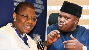 Dr Obiageli Ezekwesili {Left}, Anthony Ubani {Right}