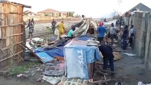 Destroyed shanties