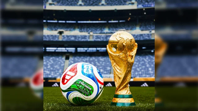 Trionda, Official World Cup Match Ball (L), FIFA World Cup trophy (R)