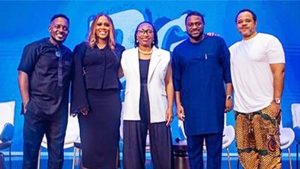 Rapper and entrepreneur MI Abaga; Founder & CEO, Bella Naija, Uche Pedro; Marketing Director, Nigerian Breweries Plc., Sarah Agha; Managing Director, Sony Music Publishing Nigeria, Godwin Tom, and Sam Onyemelukwe, CEO, Trace West Africa.