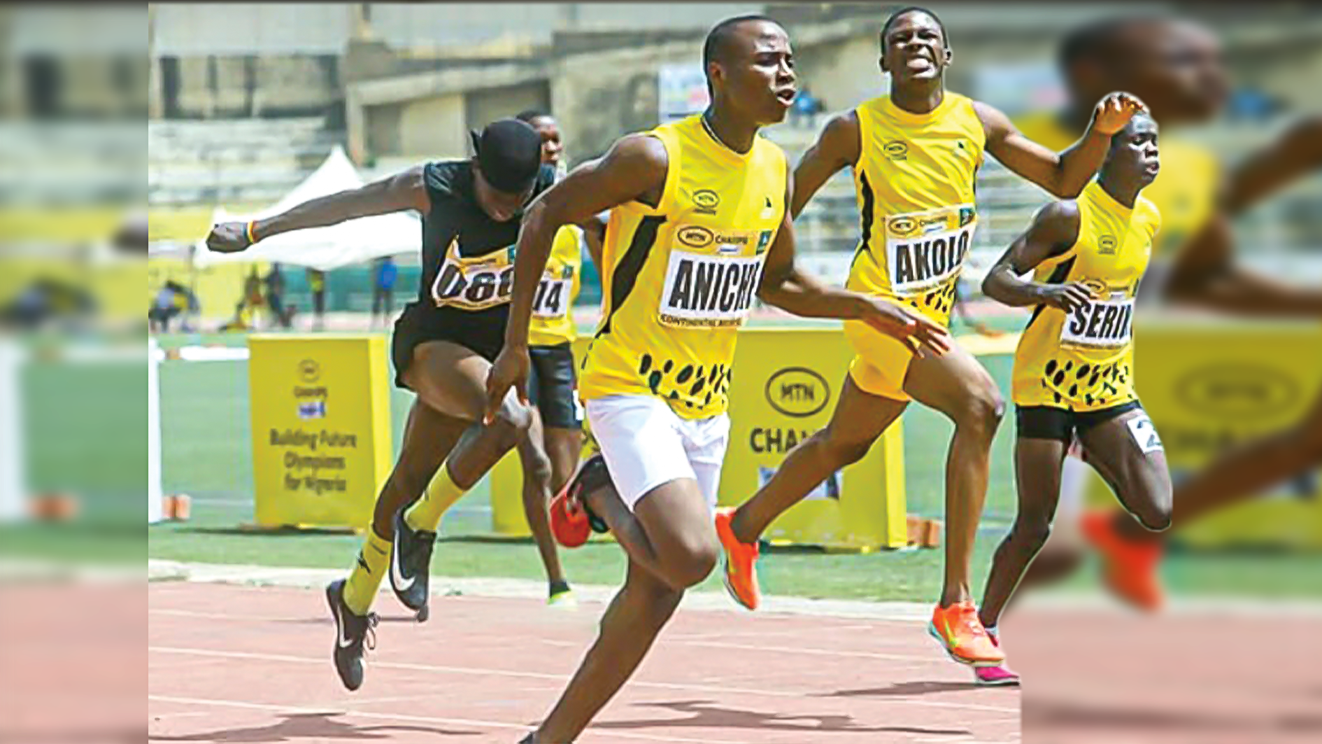 Enoch Adegoke shines with fastest 10.30s as MTN CHAMPS Grand Final opens in Ibadan, featuring thrilling 100m and 400m qualifiers.