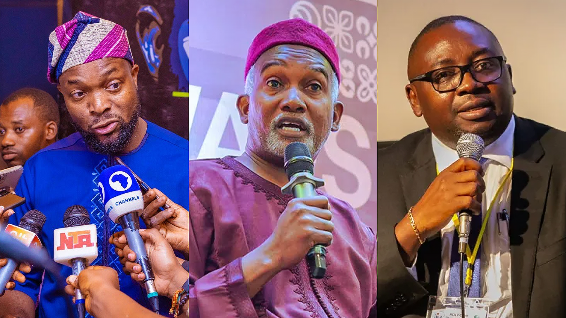 Minister of Communications and Digital Economy, Bosun Tijani (L), Minister of Foreign Affairs, Yusuf Maitama Tuggar (M), Minister of Power, Adebayo Adelabu(R)