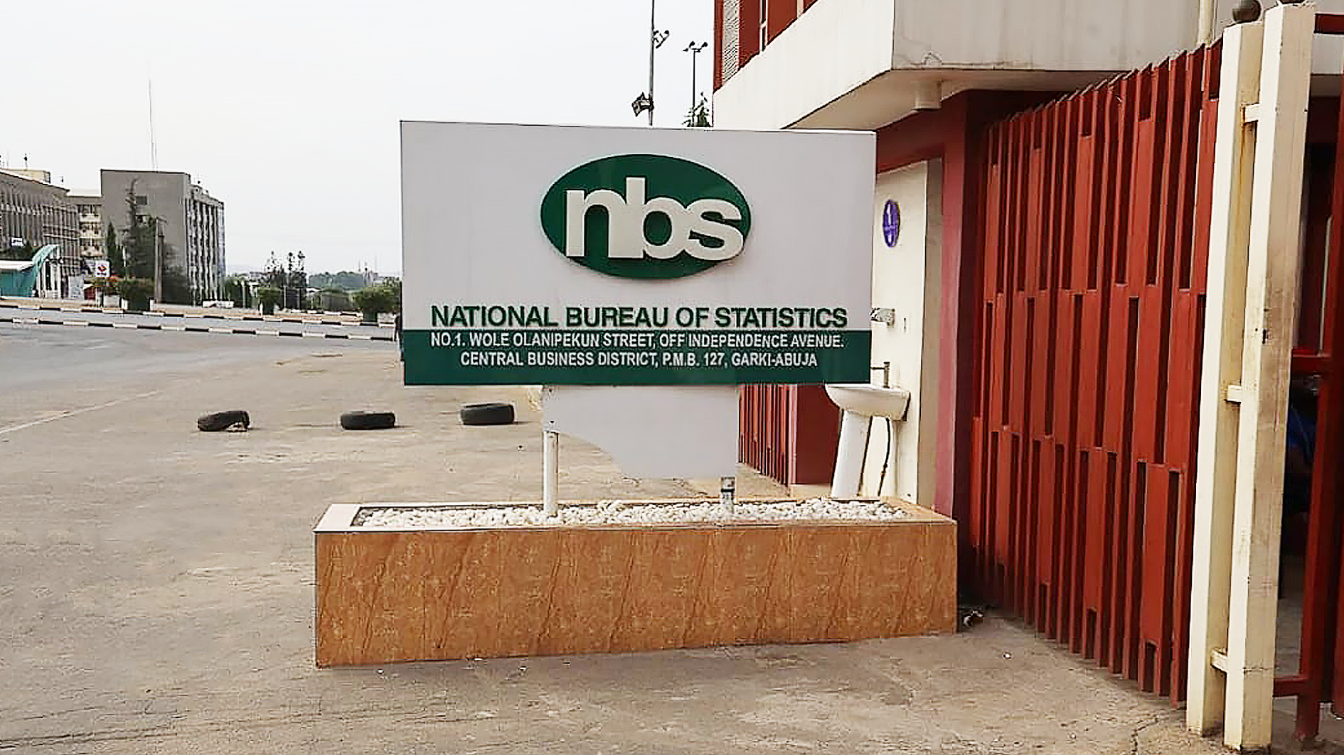 Monument sign of National Bureau of Statistics (NBS) Headquaters, Abuja.